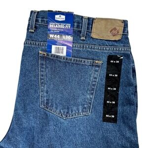 Members Mark Mens Relaxed Fit Heavy Weight Denim Jeans Medium Wash 44x30 NEW